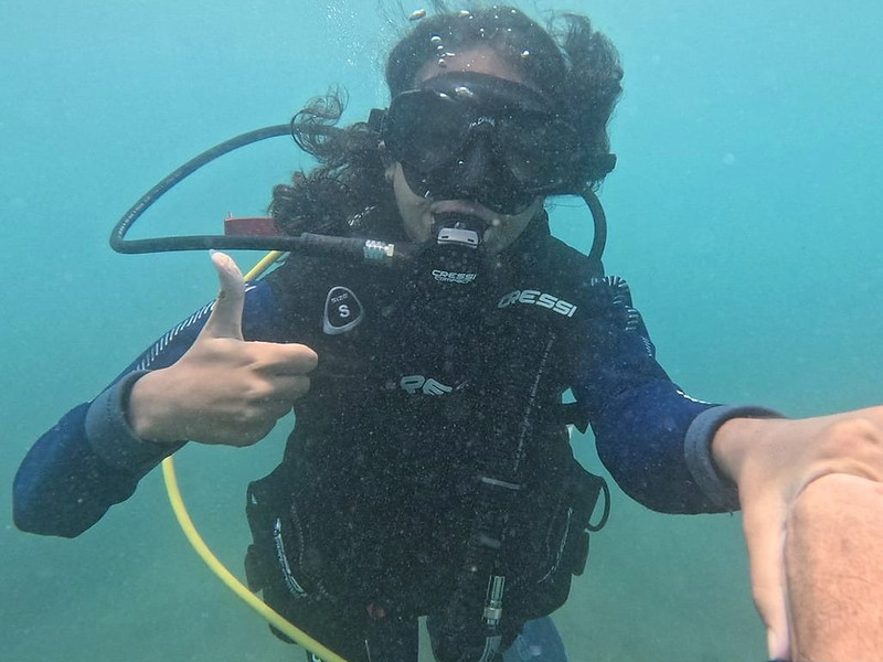 Discover Scuba Diving experience underwater in Cape Verde with PADI instructor supervision
